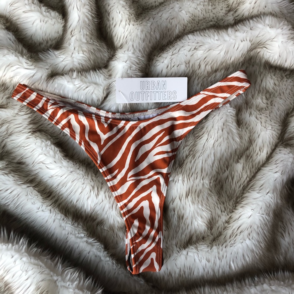 NWT Sold Out Zebra Print Thong Bikini Bottoms